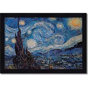  Starry Night Vincent van Gogh w/ 2 in Black wood frame 