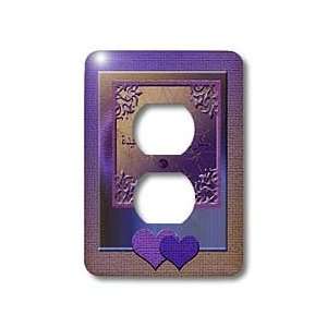   Arabic, Two Hearts on Elegant Frame, Purple   Light Switch Covers   2
