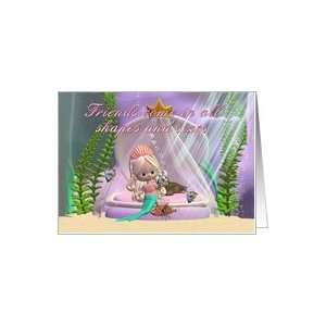  Friendship Card all shapes and sizes cute mermaid Card 