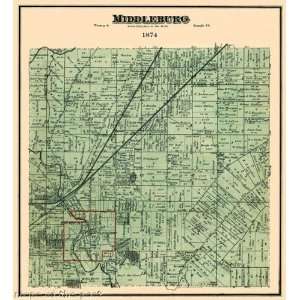  MIDDLEBURG TOWNSHIP OHIO (OH) LANDOWNER MAP 1874