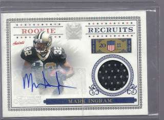 2011 Timeless Treasures Rookie Recruits Mark Ingram RC PATCH AUTO /100 