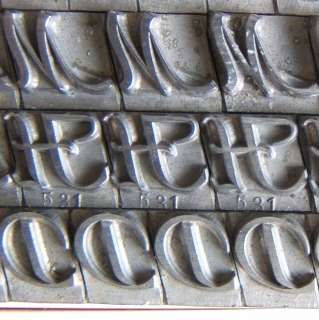 Antique Metal Letterpress Print Type ATF 24pt Raleigh Cursive CAPS 