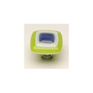    PC, Luster Plum & Spring Green Glass Knob, Length