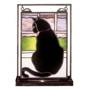 Cat In Window Lighted Mini Tabletop Window