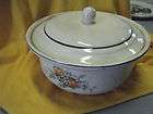 antique covered casserole dish  