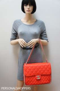 AMAZING CHANEL 2012C RED AGED LEATHER MAXI FLAP CHAIN AROUND BAG 