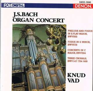 Bach Organ Concert   Knud Vad   Front Cover