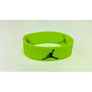   Silicone Wristband Bracelet   NEON GREEN Jumpman Logo 
