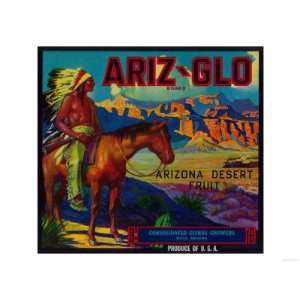  Ariz Glo Orange Label   Mesa, AZ Premium Poster Print 