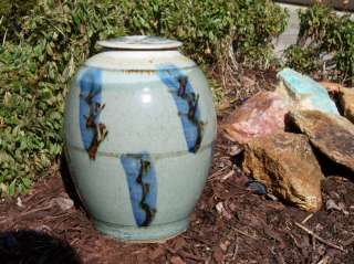 AMERICAN ART POTTERY LARGE GLAZED JAR with LID Signed  