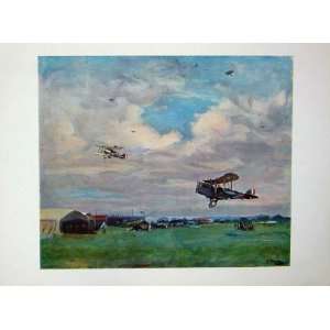  C1918 War Aeroplanes Aerodrome Flying John Lavery Art 