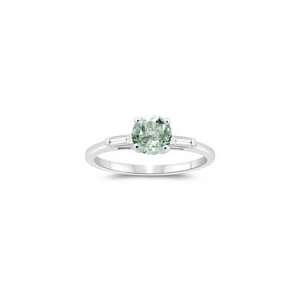   Cts Green Amethyst Three Stone Engagement Ring in 14K White Gold 5.0