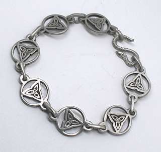 TRIQUETRA CELTIC TRINITY Pewter Wrist band chain bracelets bangle 
