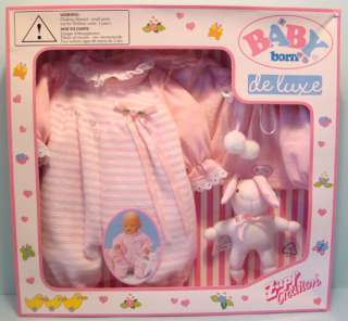 New Zapf Creations Baby Born Doll Deluxe Pink Sleeper Set NRFB #A 