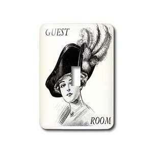  Florene Vintage   Black and White Lady In Hat 4 Guest Room   Light 