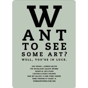  Art Gallery Opening Invitations Inspired by an Eye Chart 