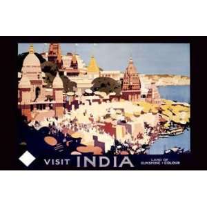  Fred Taylor   Visit India Rail Travel Poster Giclee on 