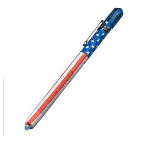   Stylus 6 1/4 Inch Penlight with Pocket Clip and White LED, US Flag