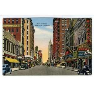  Main Street Memphis Tennessee Linen Postcard Everything 