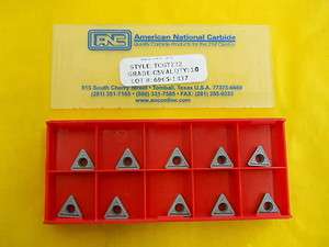 10 NEW INDEXABLE CARBIDE TOOL INSERTS ANC USA TCGT 222  