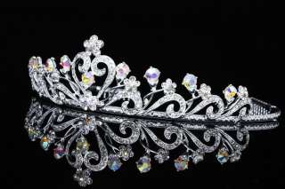 Bridal Wedding Swarovski Crystal Crown Tiara V679  