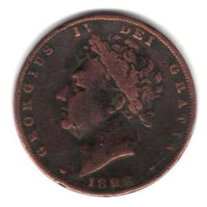  1828 UK Great Britain England Farthing Coin KM#697 