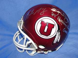   Dyson & Mike McCoy signed Mini Helmet Utah Utes 94 Freedom Bowl  