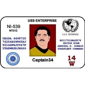  USS Entreprise Captain ID Card
