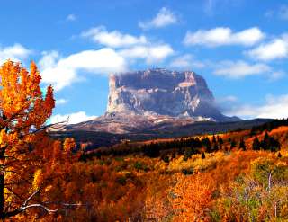 Chief Mountain and Autumn Colors. Glacier National Park, Montana.