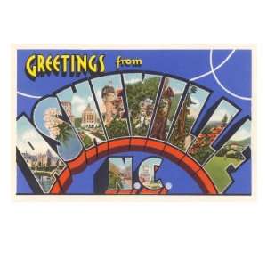  Greetings from Asheville, North Carolina Giclee Poster 