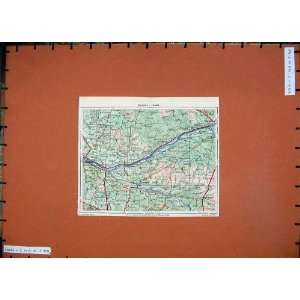    1952 Colour Map France Saumur Tours Chinon St Maure