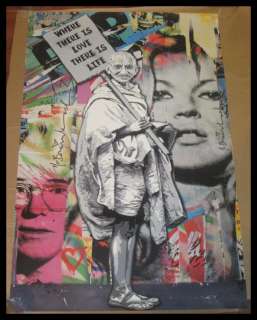 MR BRAINWASH SIGNED * GHANDI * ANDY WARHOL * KATE MOSS POSTER PRINT 