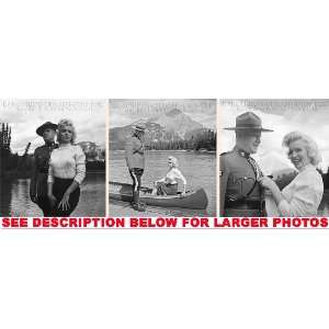  MARILYN MONROE ON A LAKE WITH MOUNTIE (3) RARE 8x10 FINE 