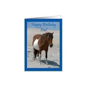  Birthday For Dad, Wild Horse on beach Card Health 