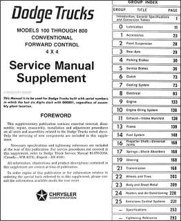 1973 Dodge Truck Repair Shop Manual Pickup Power Wagon D100 D800 W100 