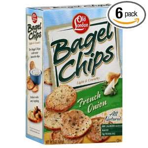 Old London French Onion Bagel Chips, 5 ounces (Pack of6)  
