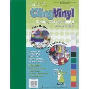    Grafix Cling Vinyl Sheet 9x12 Astd Colors 9pc