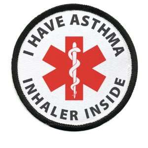  I HAVE ASTHMA INHALER INSIDE Black Rim Medical Alert 2.5 