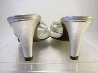BELLE Sigerson Morrison Womens Silver Mules Shoe Size 8  