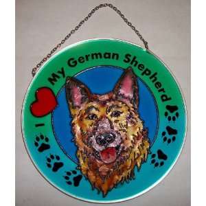   Glass Suncatcher I Love My German Shepherd Dog 