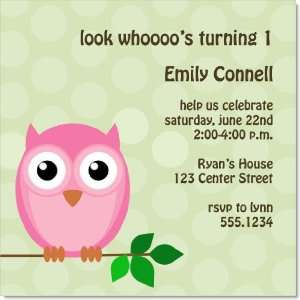  Shes a Hoot Pink Invitations