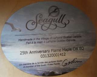 GODIN SEAGULL 25TH ANNIVERSARY FLAME MAPLE CW EQ ACOUSTIC ELECTRIC 