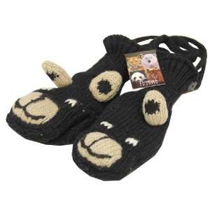  Bear Hand Knit 100% New Zealand Wool Original Lungta Animal Mittens 