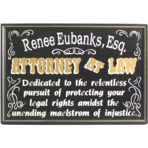  Attorney Sign   Black & Gold Personalized Framed 11x16 