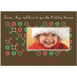 Pop Art Circles on Brown Magnet Holiday Cards