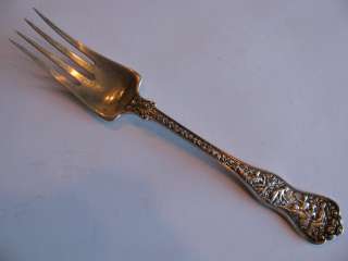 ANTIQUE TIFFANY & CO OLYMPIAN STERLING SILVER LARGE COLD MEAT FORK 