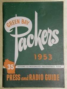 1953 GREEN BAY PACKERS MEDIA GUIDE PRESS & RADIO GUIDE  