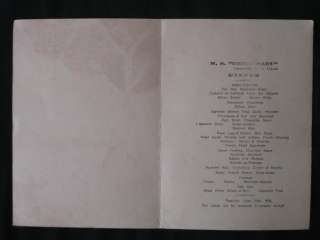 VINTAGE MENU JAPAN M.S. HEIYO MARU DINNER 1934 COMMANDER FUKUDA DINNER 