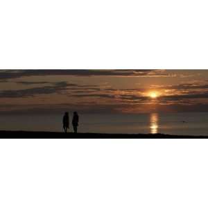  Silhouette of Two People on the Beach at Sunset, Jetties Beach 