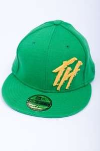 NEW THE HUNDREDS NEW ERA 59FIFTY GREEN YELLOW LOGO FITTED HAT CAP SIZE 